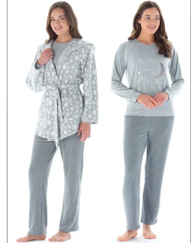 Feyza 4924 Sabahlıklı Pijama Takımı