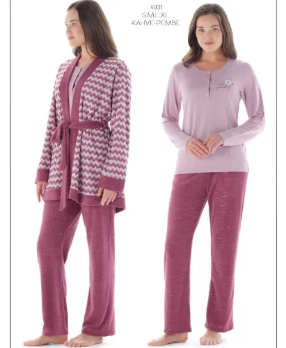 Feyza 4931 Sabahlıklı Pijama Takımı