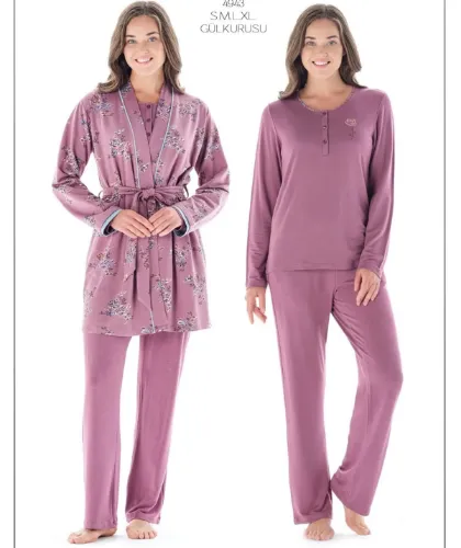 Feyza 4943 Sabahlıklı Pijama Takımı