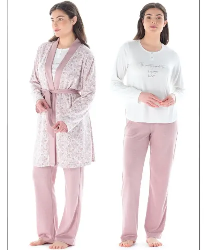 Feyza 4942 Sabahlıklı Pijama Takımı