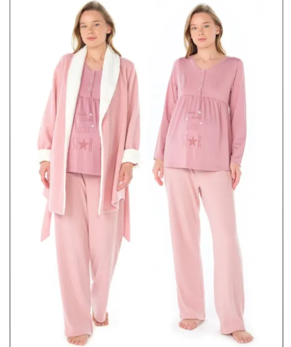 Feyza 4934 Sabahlıklı Hamile Pijama Takım