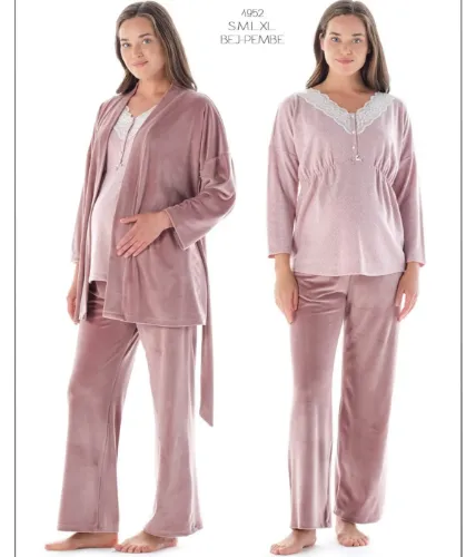Feyza 4952 Sabahlıklı Hamile Pijama Takım