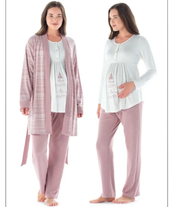 Feyza 4951 Sabahlıklı Hamile Pijama Takım