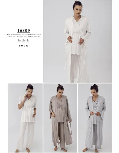 Artış 16309 Sabahlıklı Hamile Pijama Takım