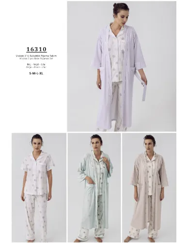 Artış 16310 Sabahlıklı Pijama Takım